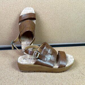 Korks Women's Fraya Slingback Wedge Platform Sandals Brown Sz 8 - Summer Travel